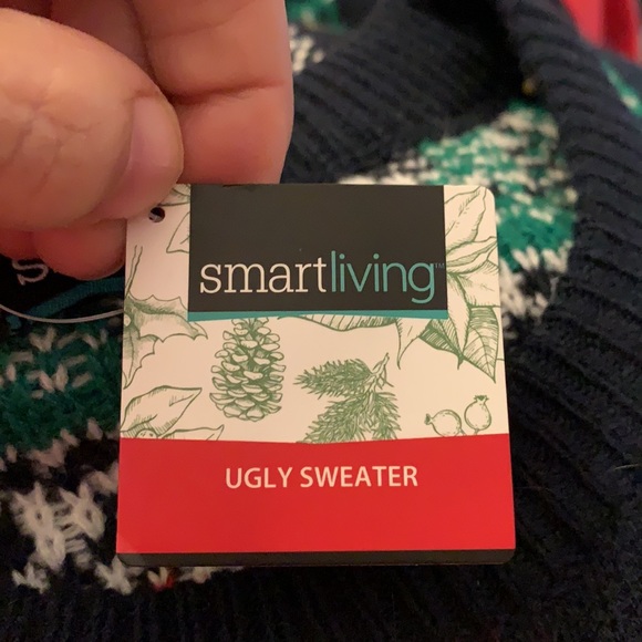 Blue Red Santa Ugly Holiday Christmas Sweater M - Picture 6 of 9